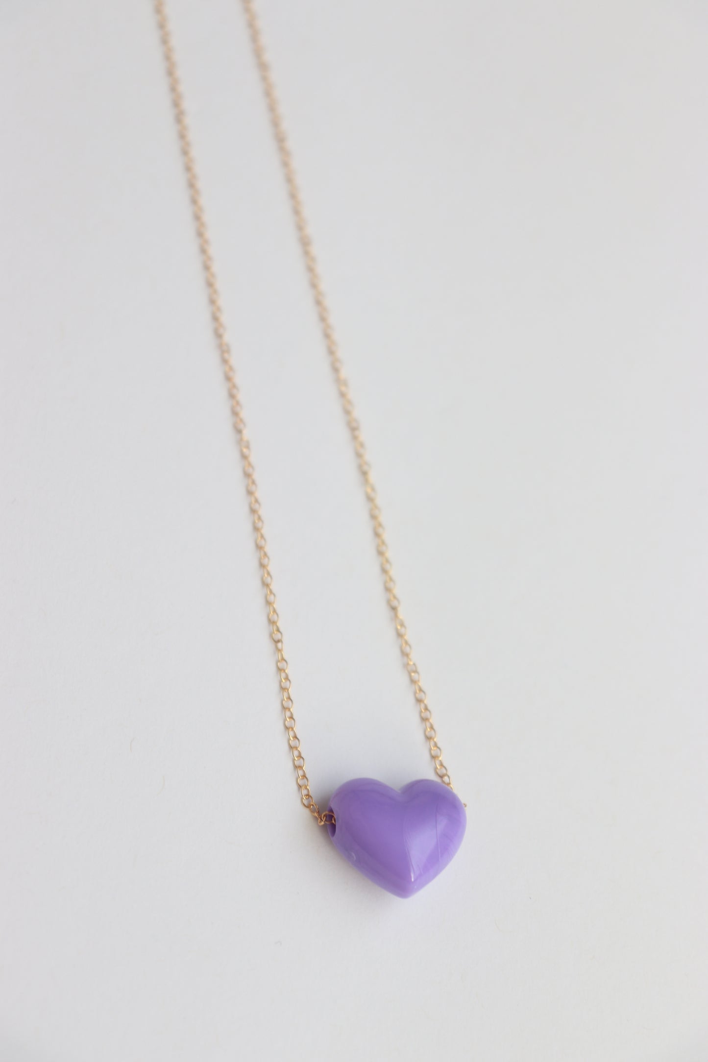 Purple Resin Heart Necklace
