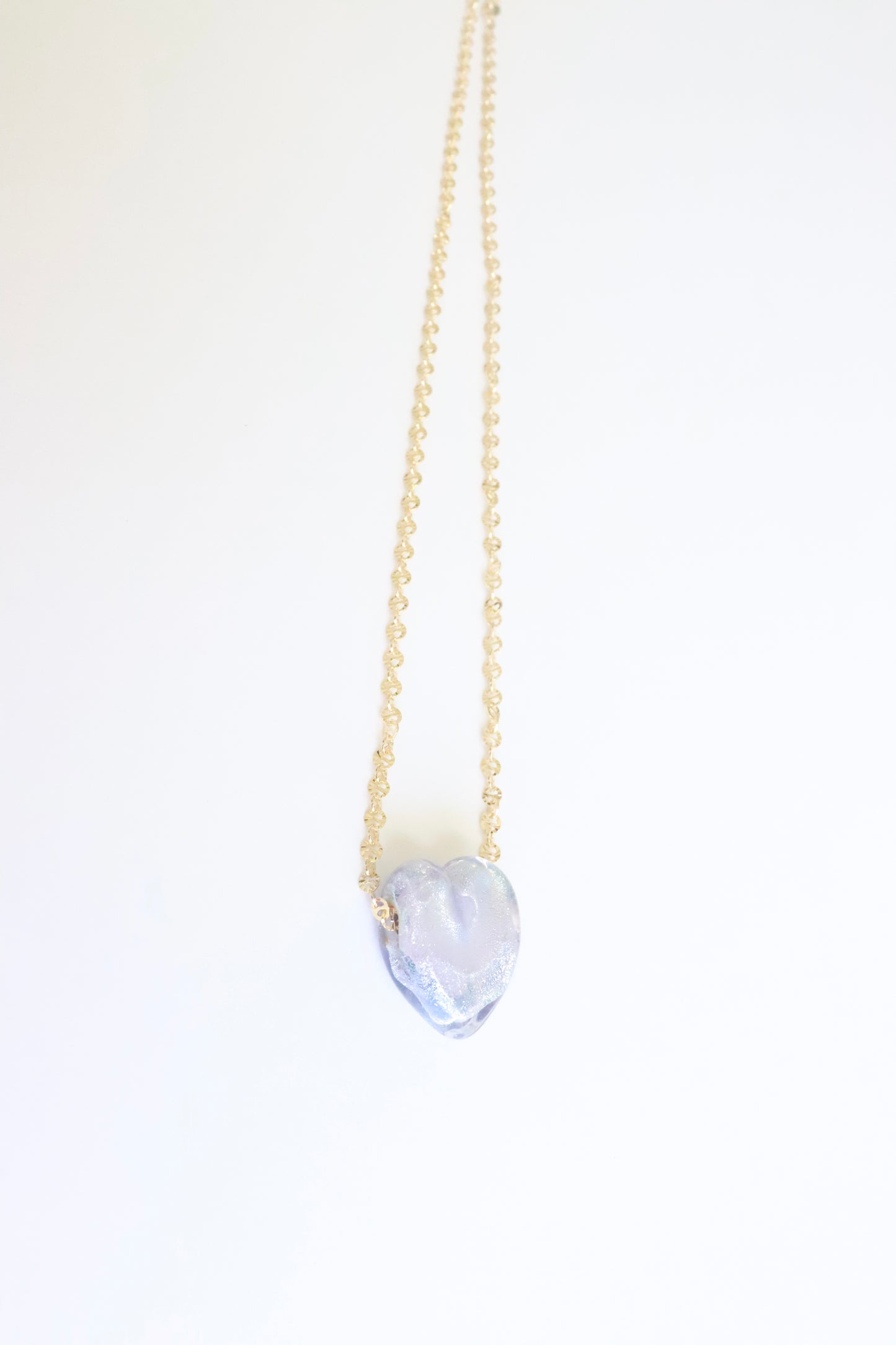 Lilac Glass Heart Necklace
