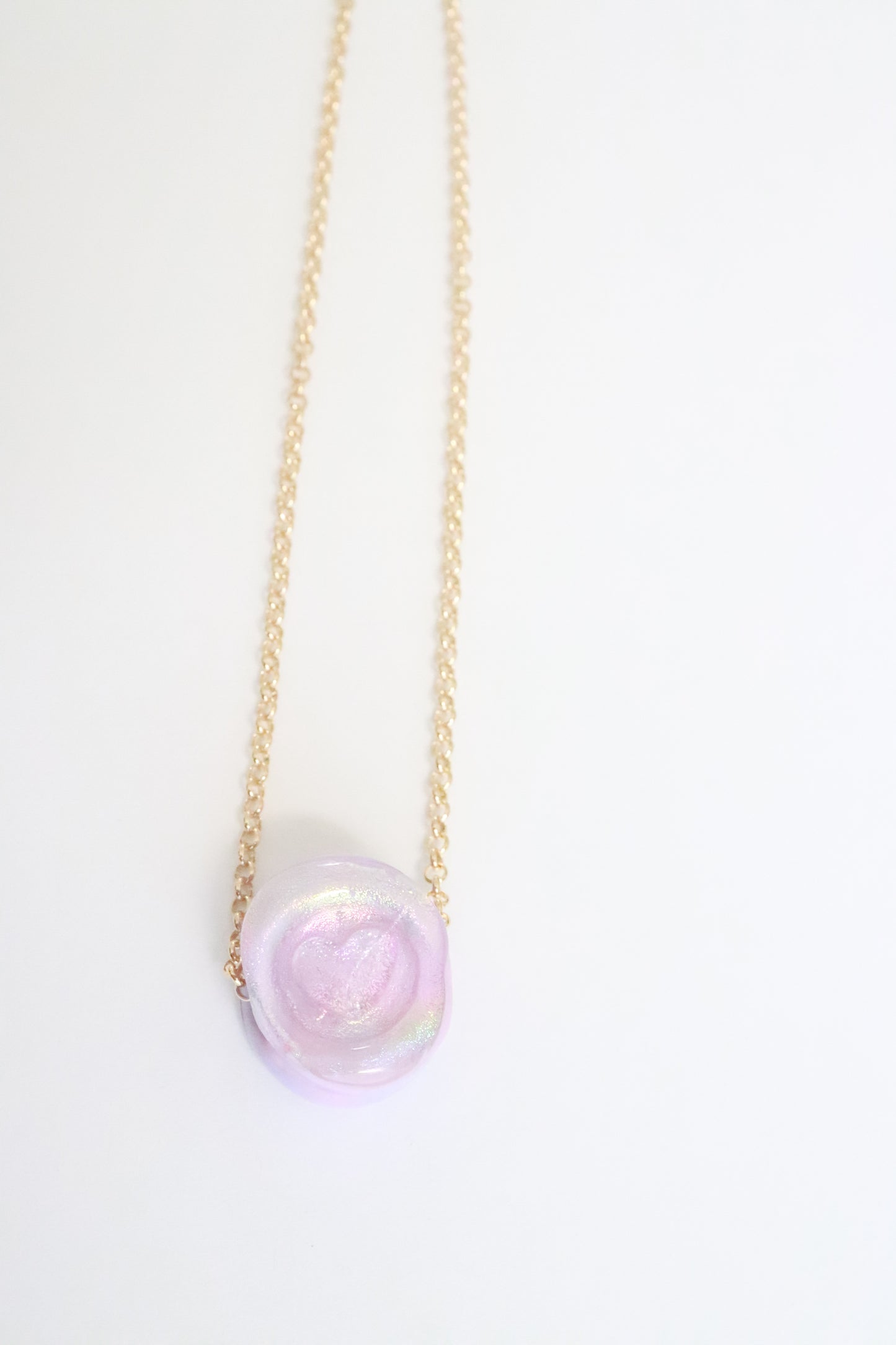 Light Purple Stamp Heart Necklace