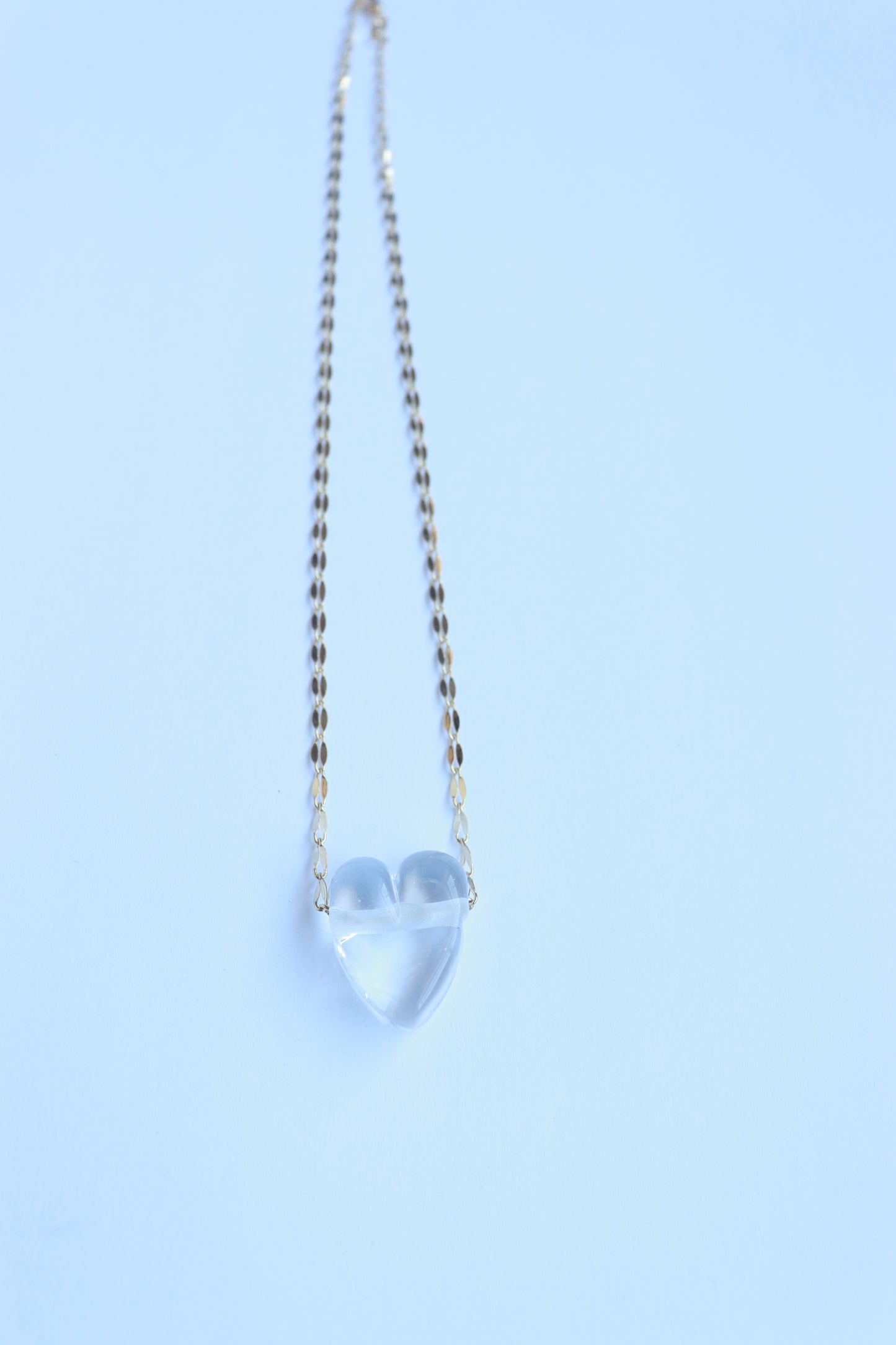 Clear Glass Heart Necklace