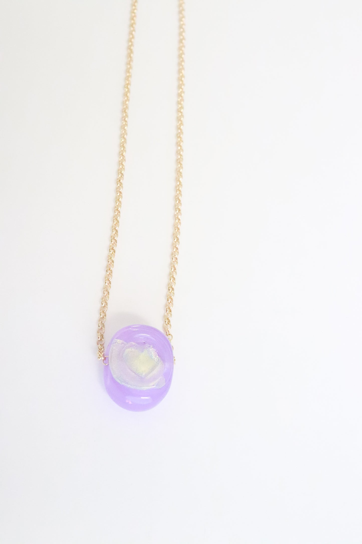 Dark Purple Stamp Heart Necklace