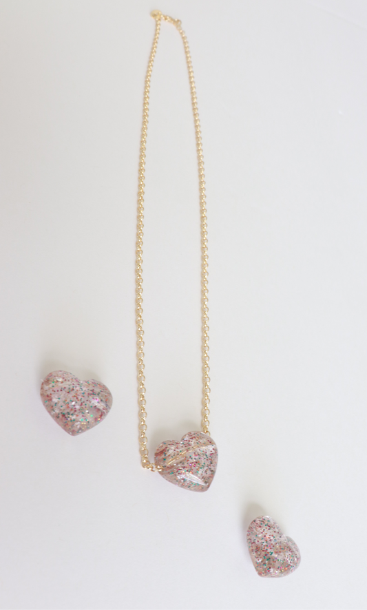 Multi Resin Heart Necklace
