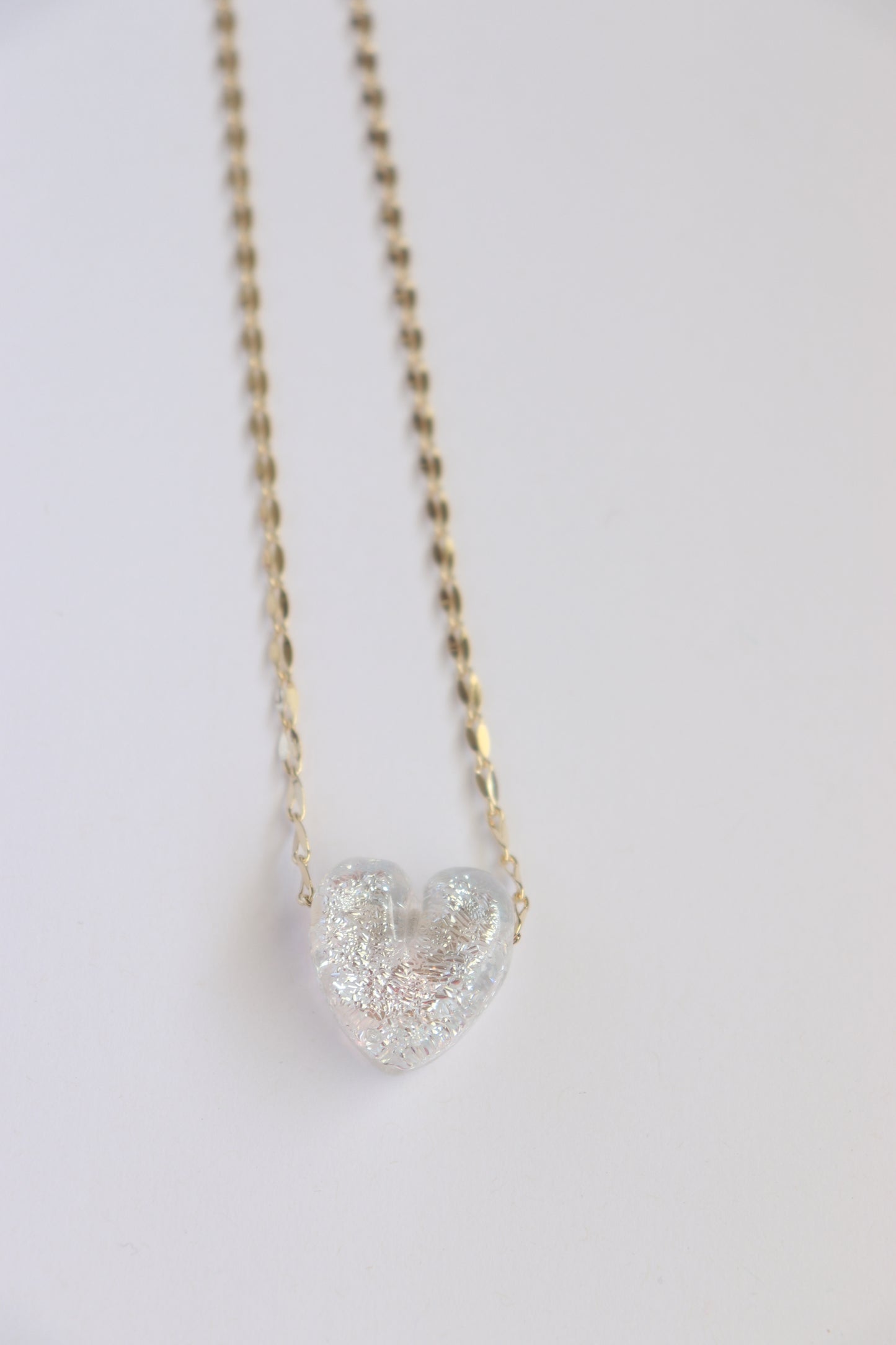 Shimmer Glass Heart Necklace