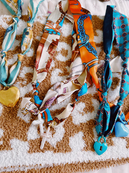 Turquoise Heart Scarf Necklace