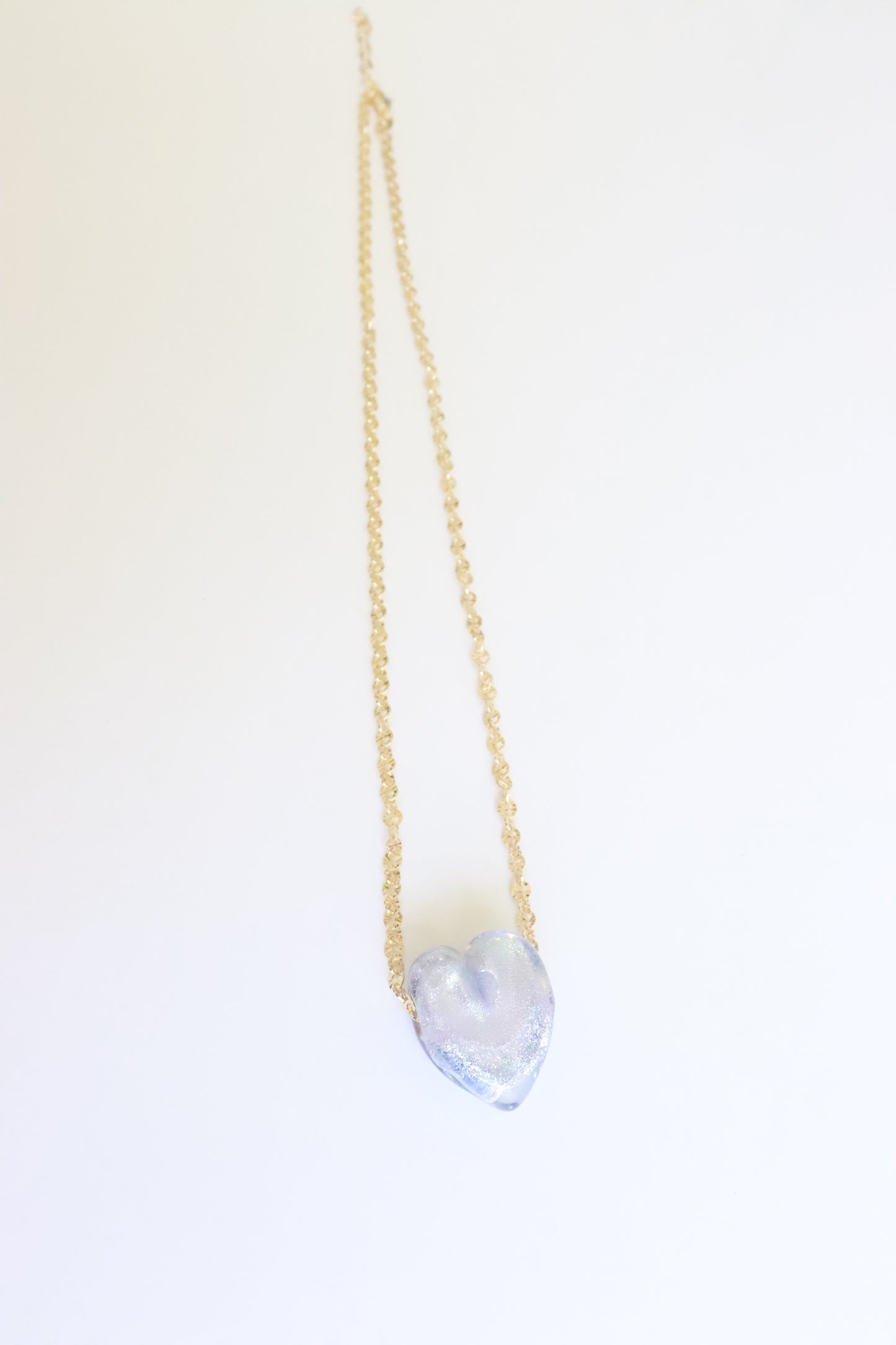 Lilac Glass Heart Necklace