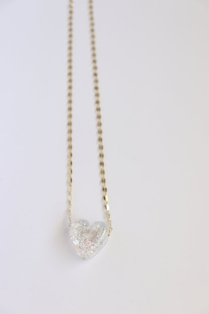 Shimmer Glass Heart Necklace