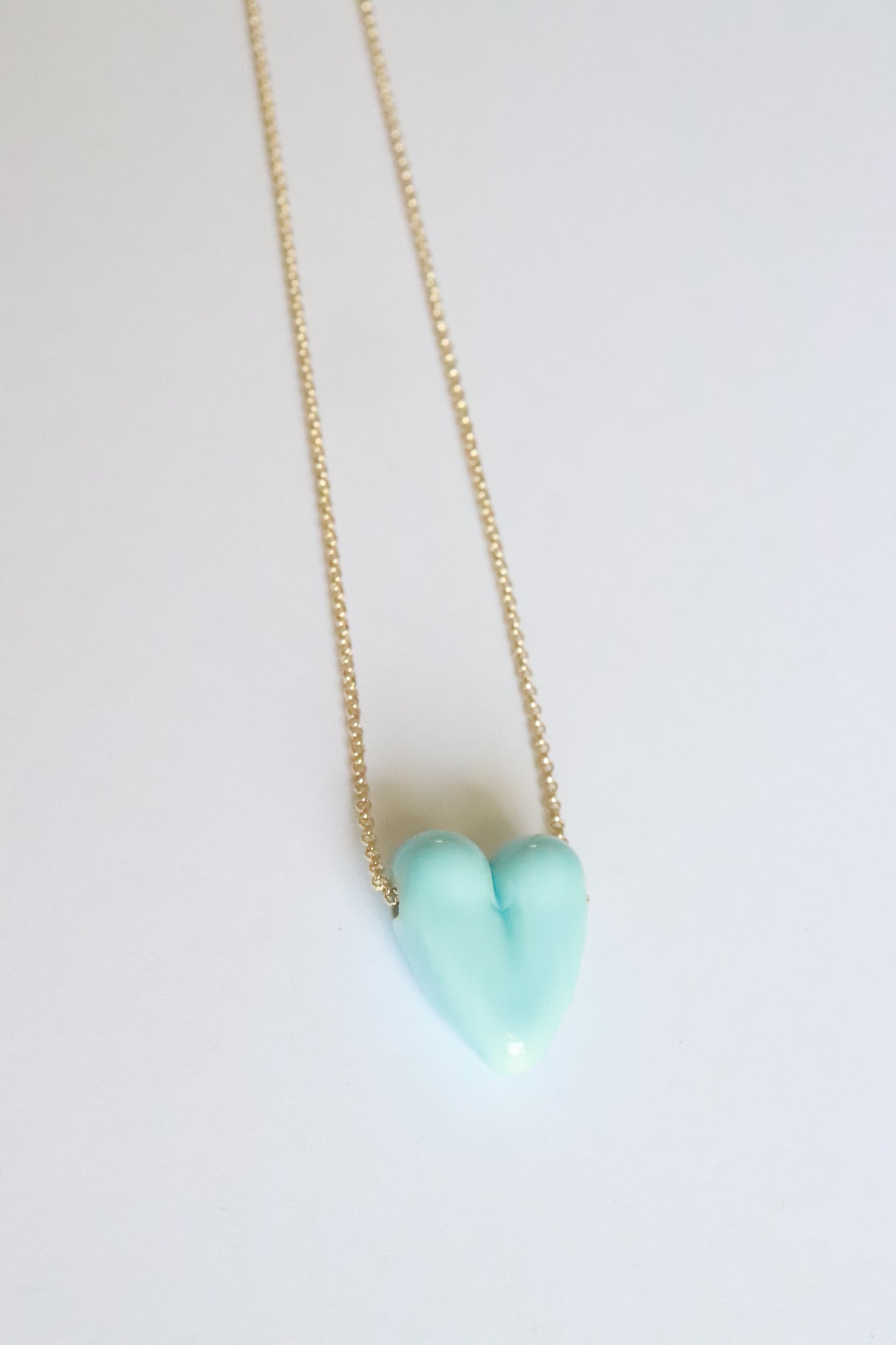 Blue Glass Heart Necklace