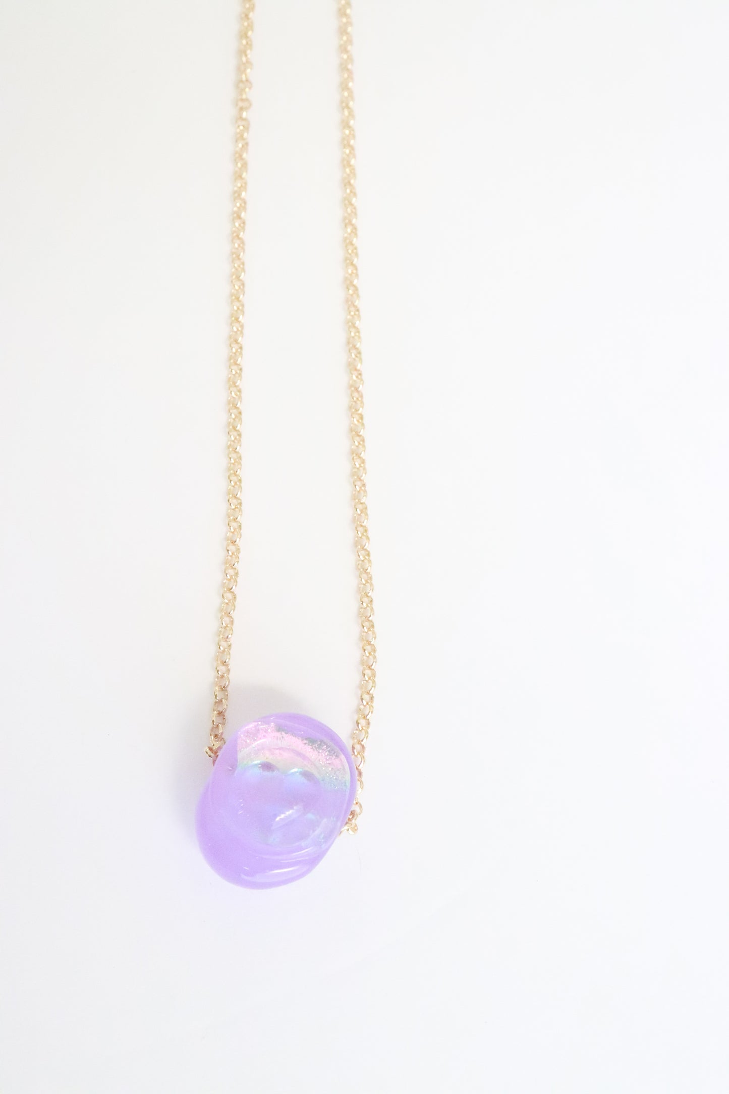 Light Purple Stamp Heart Necklace