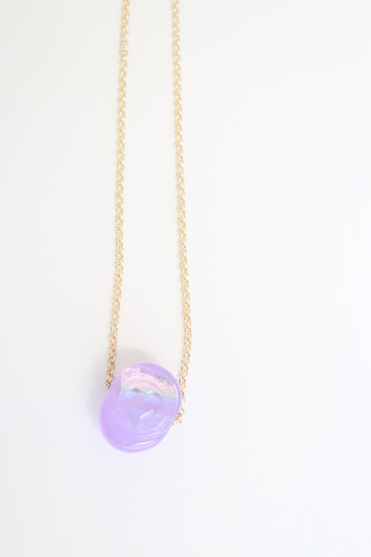 Light Purple Stamp Heart Necklace