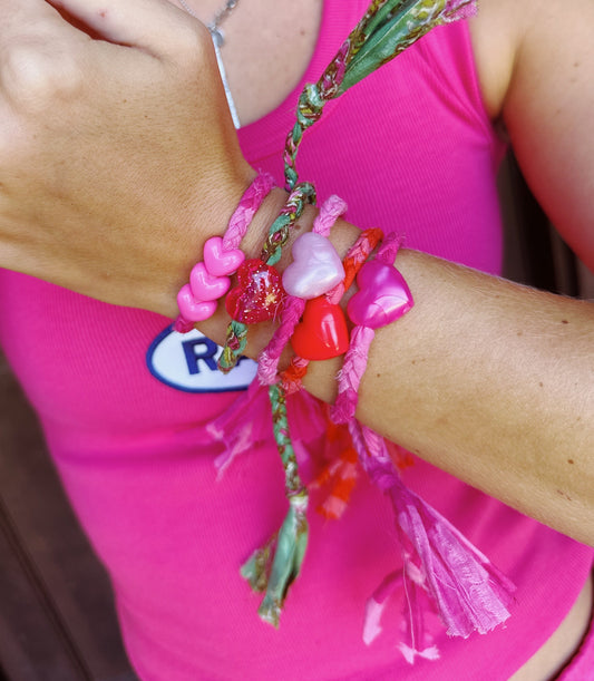 Hot Pink Heart Bracelet