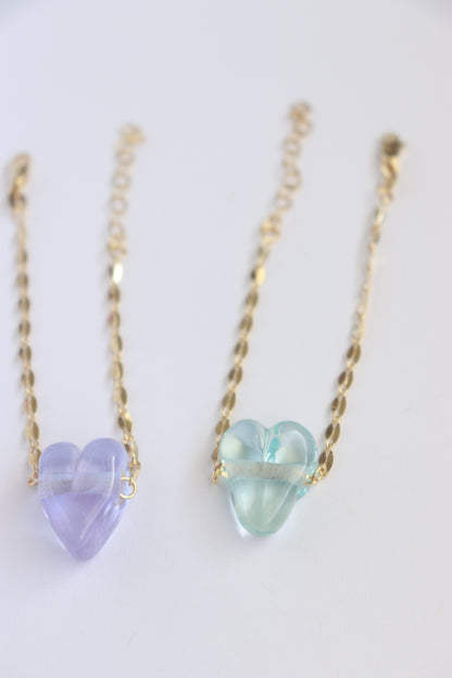 Glass Heart Bracelet