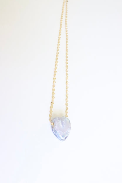 Lilac Glass Heart Necklace