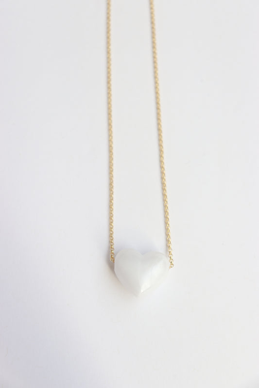 Pearl Resin Heart Necklace