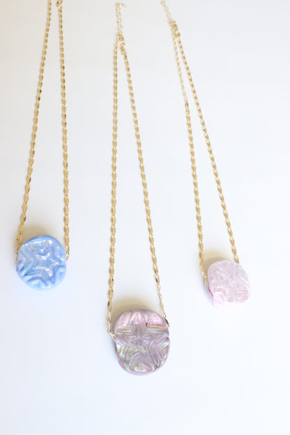 Purple Star Stamp Glass Necklace