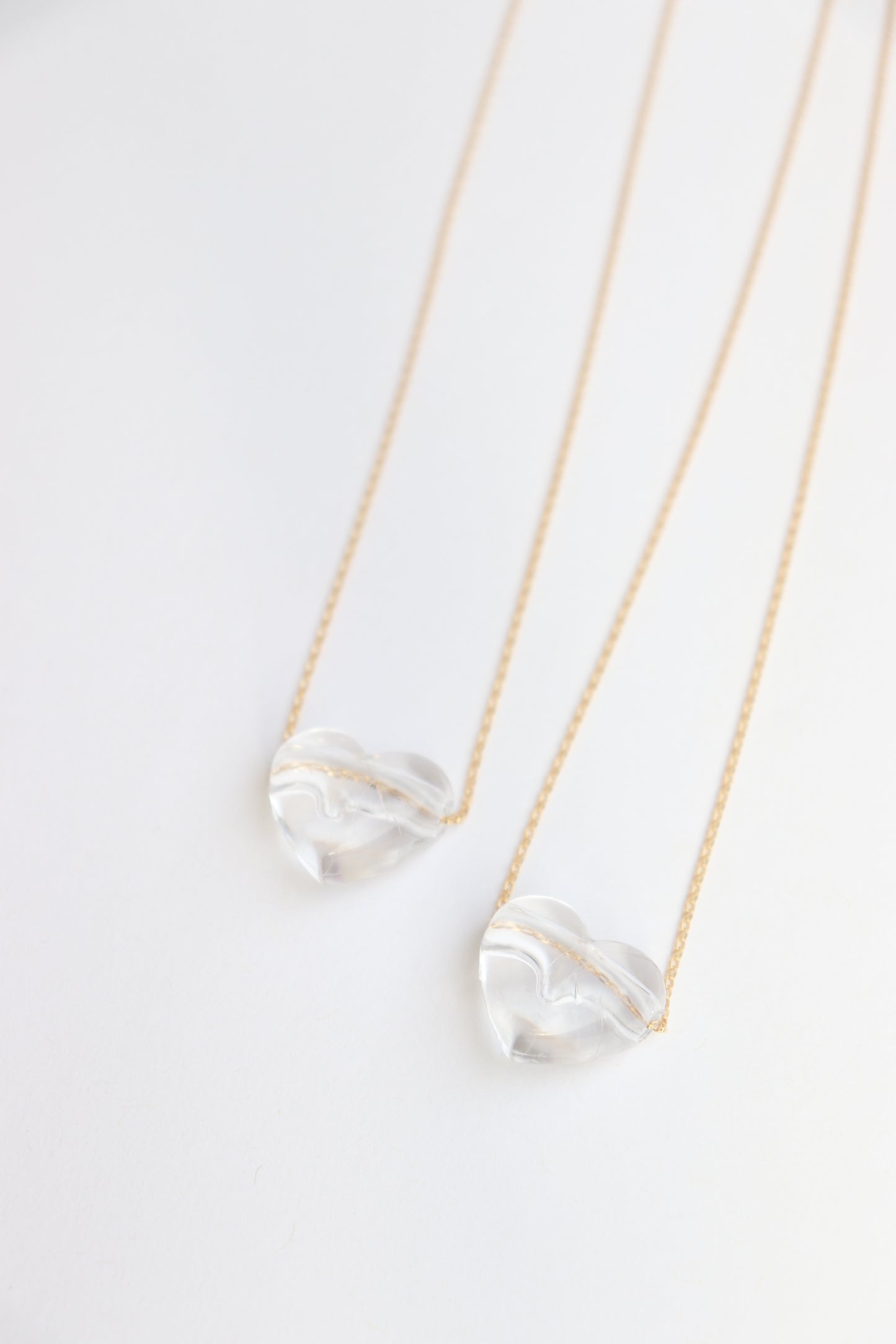 Clear Resin Heart Necklace