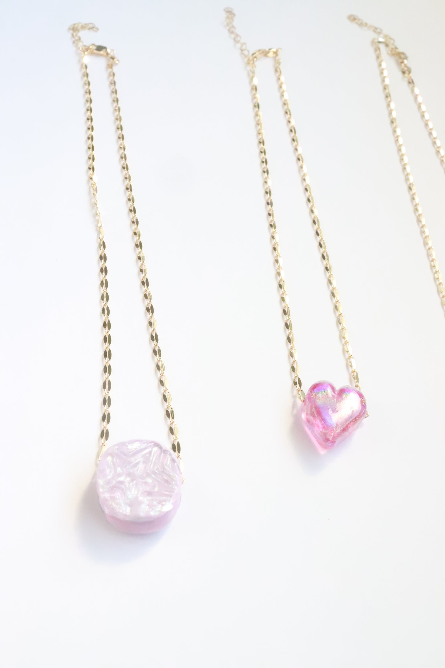 Pink Star Stamp Glass Necklace