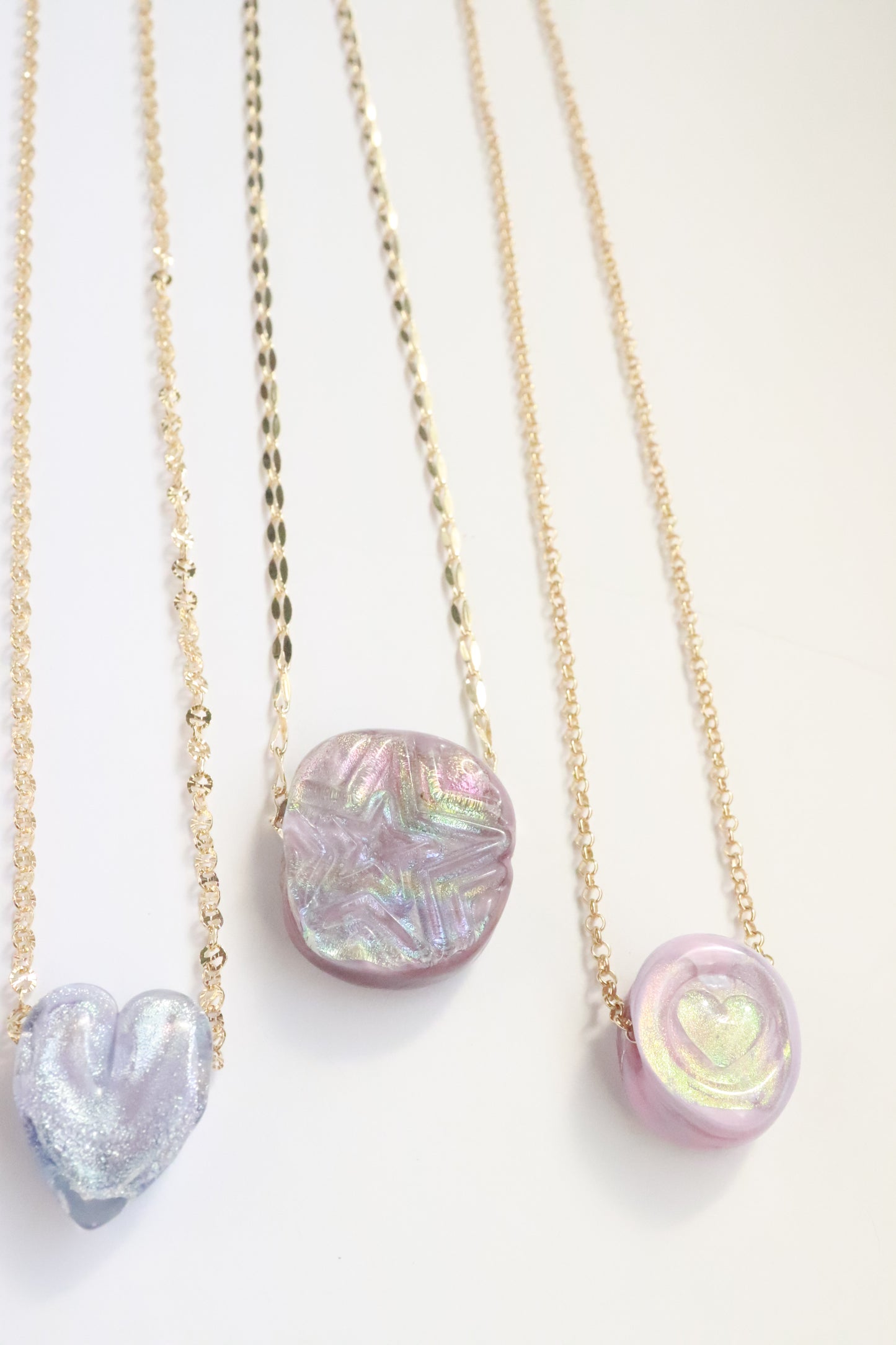 Purple Star Stamp Glass Necklace