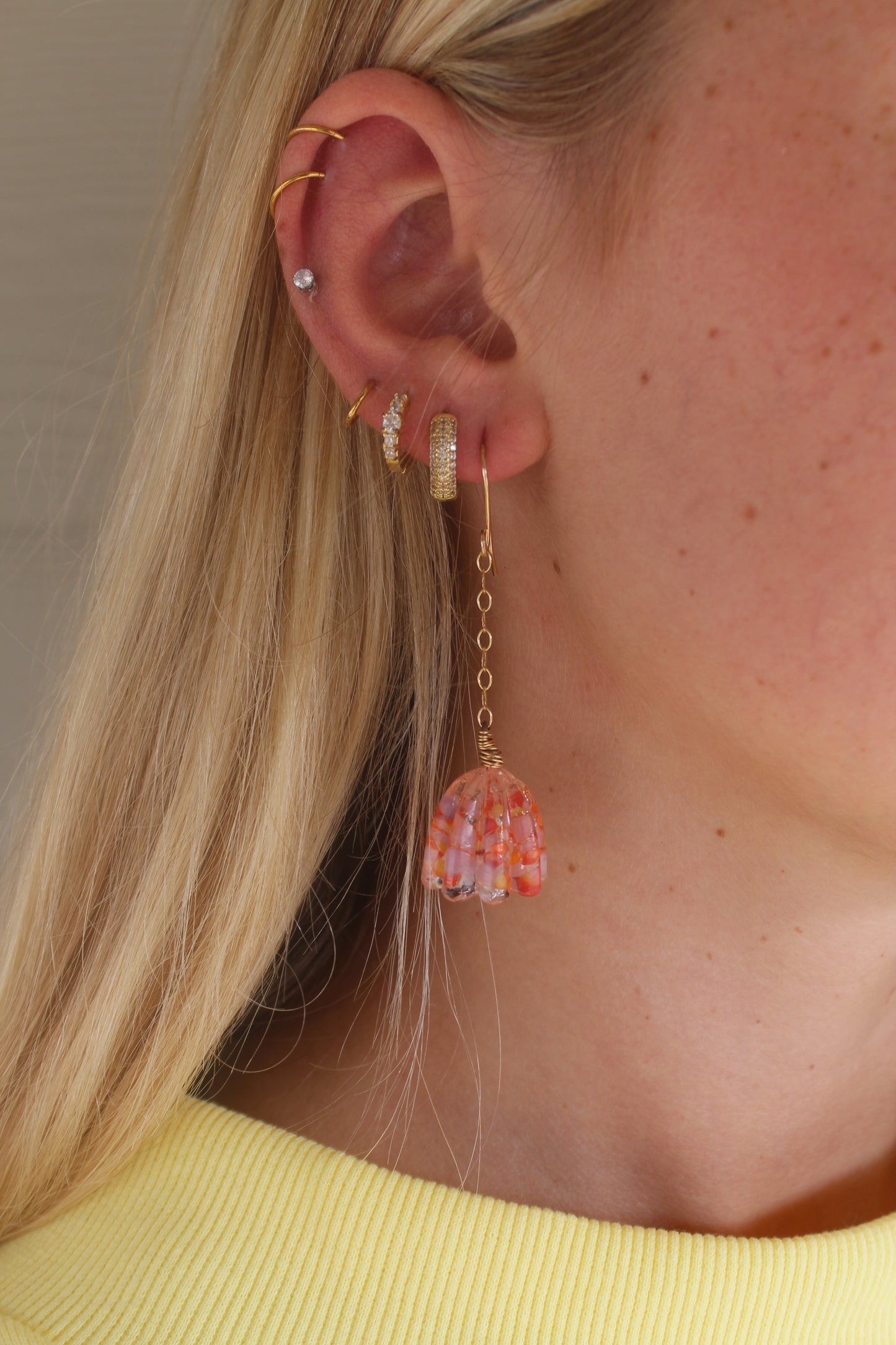 Orange Bellflower Earrings
