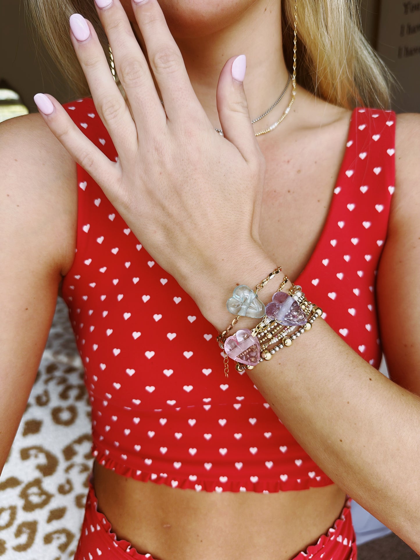 Glass Heart Bracelet