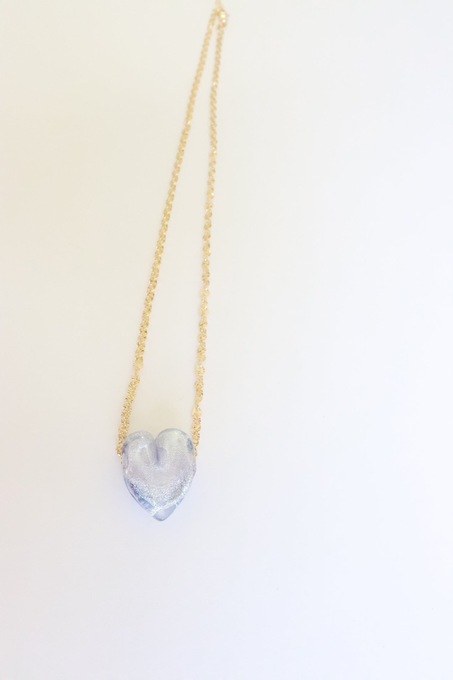 Lilac Glass Heart Necklace