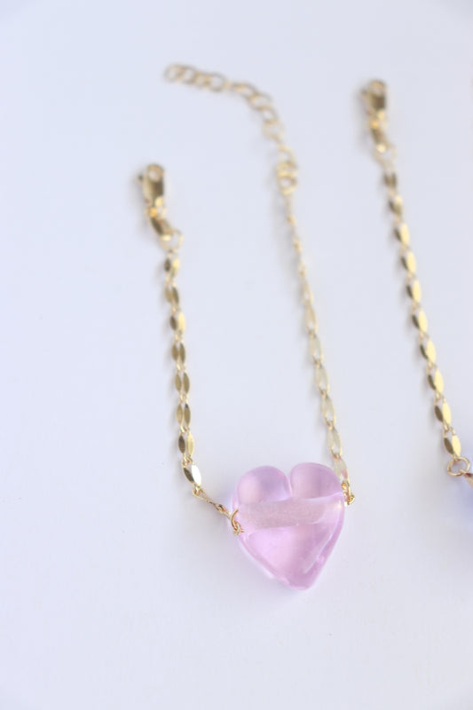 Glass Heart Bracelet