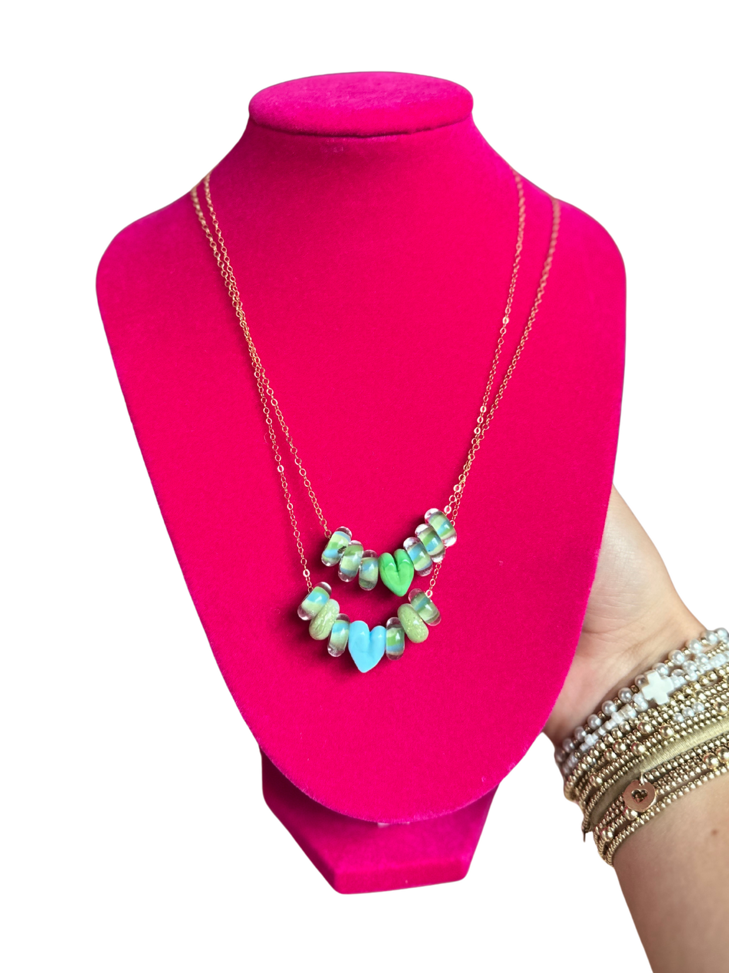 Mini Glass Heart Necklace